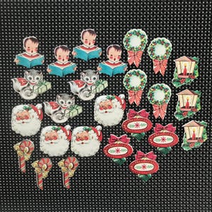 Lot of 25 1950s/1960s Gummed Christmas Seals, Mid-Century Christmas Stickers, Vintage Christmas Seals Lot, Xmas Stickers, (Lot #12)