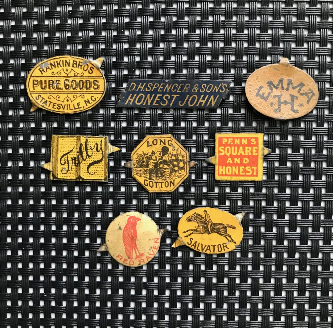 Antique Tin Tobacco Tags, Pure Goods, Honest John, Salvator - Sold ...