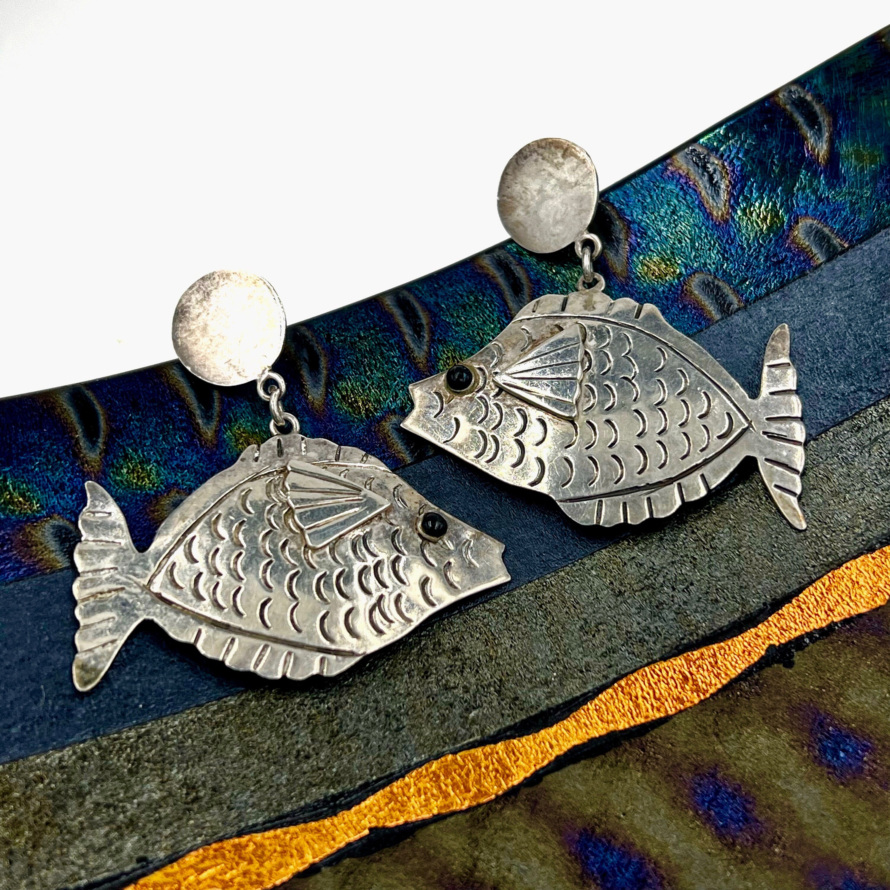 Buy Fish Earrings, 925 Silver Plating Fish Earring, Ocean Handmade Earring,  Brass Drop Earring, Women Earring, Gift for Her.. Online in India - Etsy