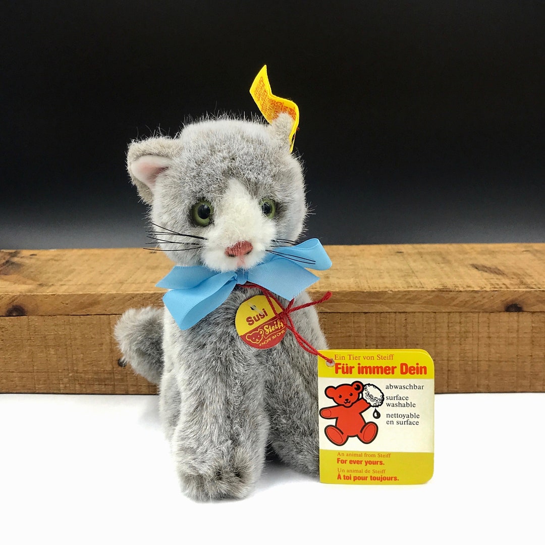 NICE VTG Steiff Susi Cat Plush EAN 1493/13 Made in West