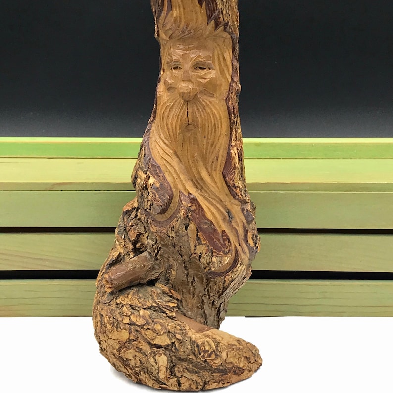 Vintage Hand Carved Wood Spirit Sculpture, Folk Art Wizard Face, 8" - Etsy