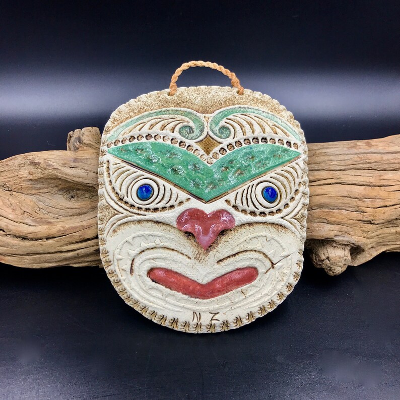 Vtg Small Clay Ceramic New Zealand Maori Wall Art Mask Etsy