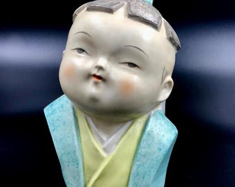 Mid-Century Ardalt Lenwile Hand-Painted Boy Head Planter #6003, Japan