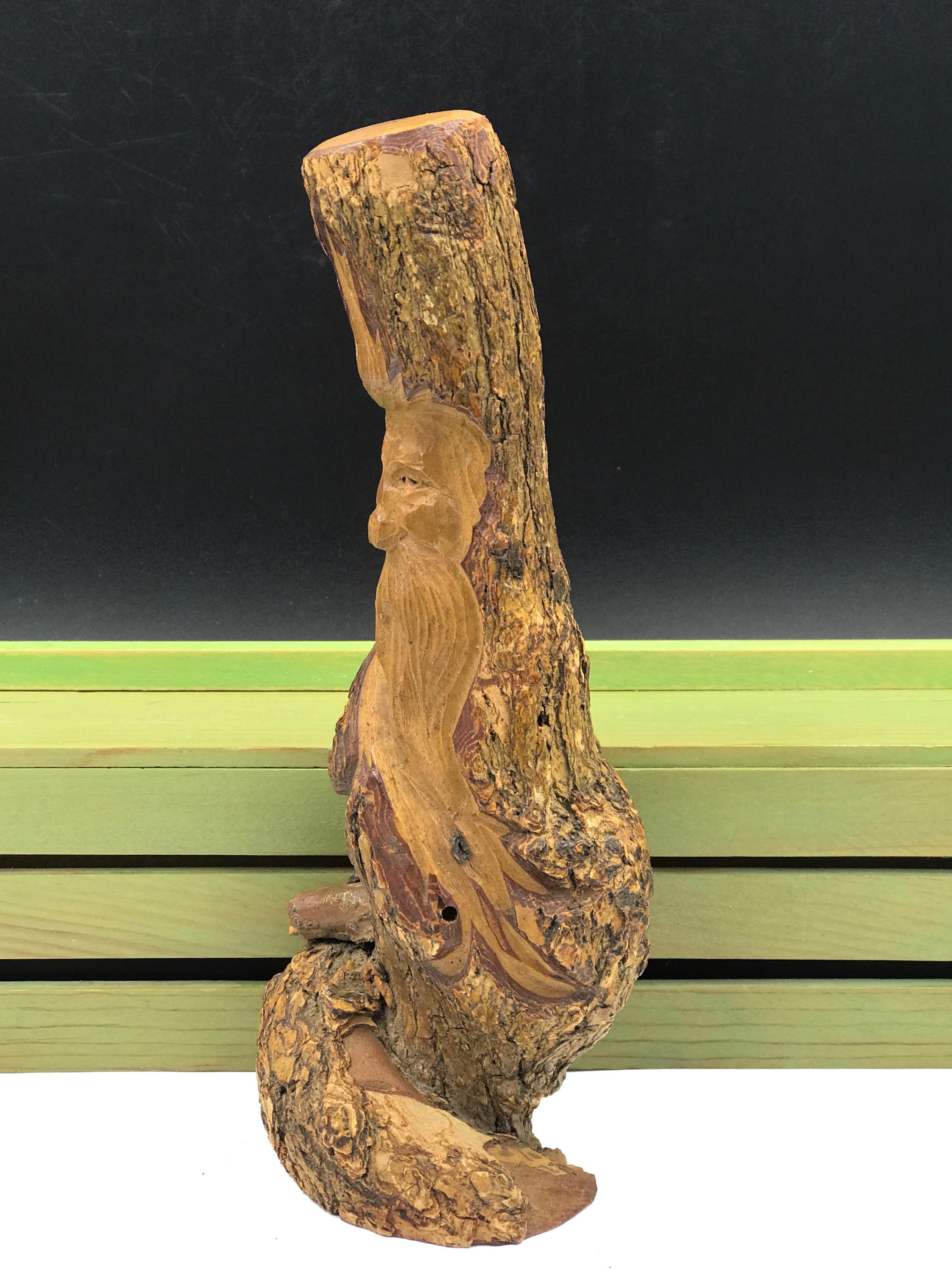Vintage Hand Carved Wood Spirit Sculpture, Folk Art Wizard Face, 8" - Etsy