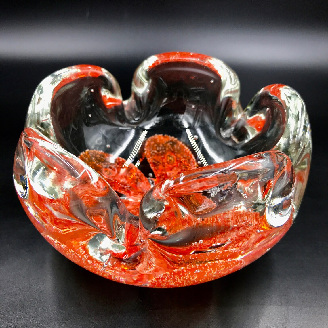 VTG Joe Zimmerman Signed Art Glass Bowl/ashtray With Etsy
