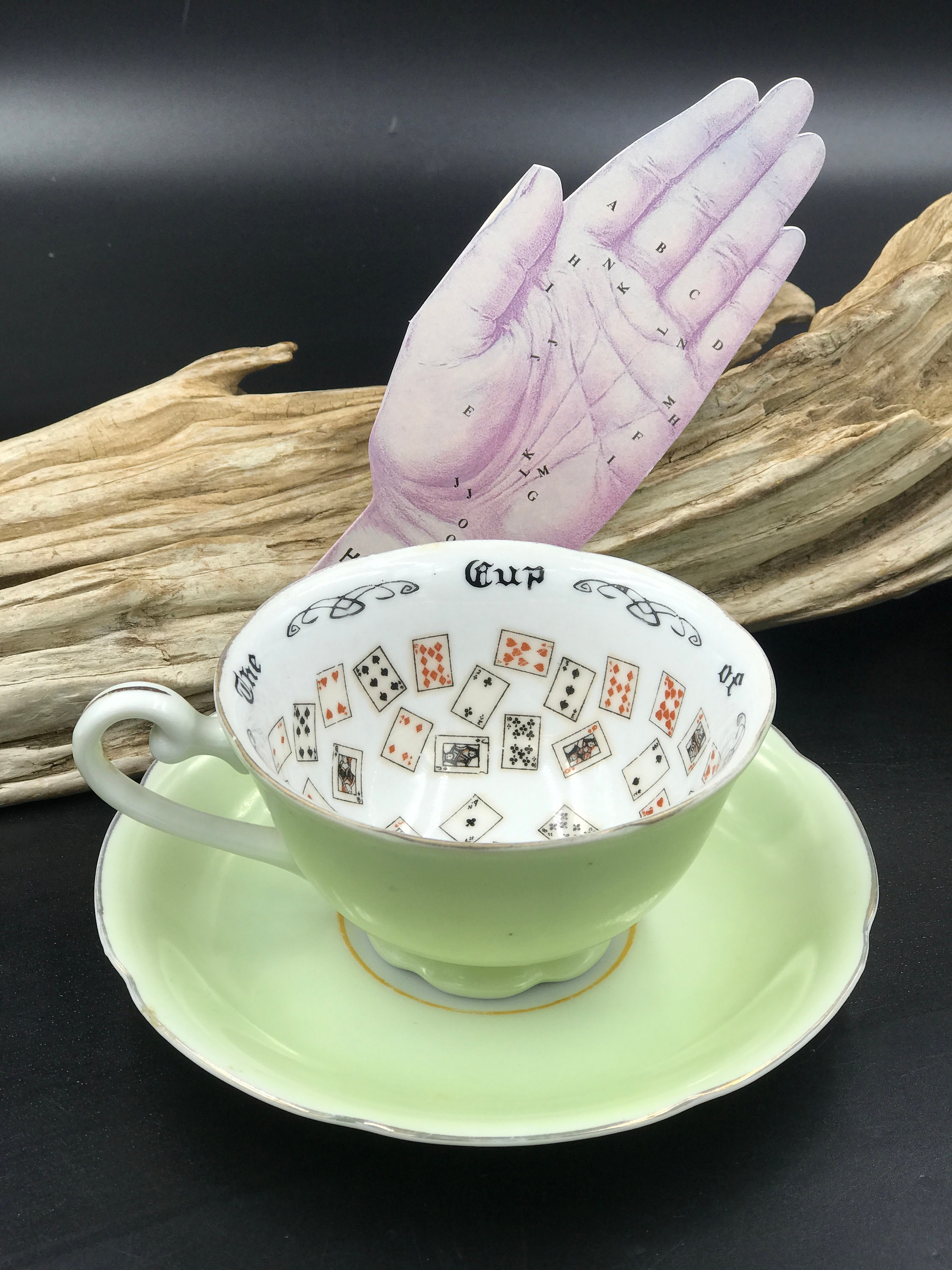 VTG Cup of Knowledge Fortune Telling Tea Cup and Saucer Etsy
