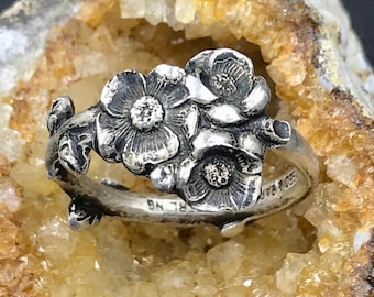 Vintage Reed & Barton Sterling Silver Apple Blossom Ring - Size 7.5
