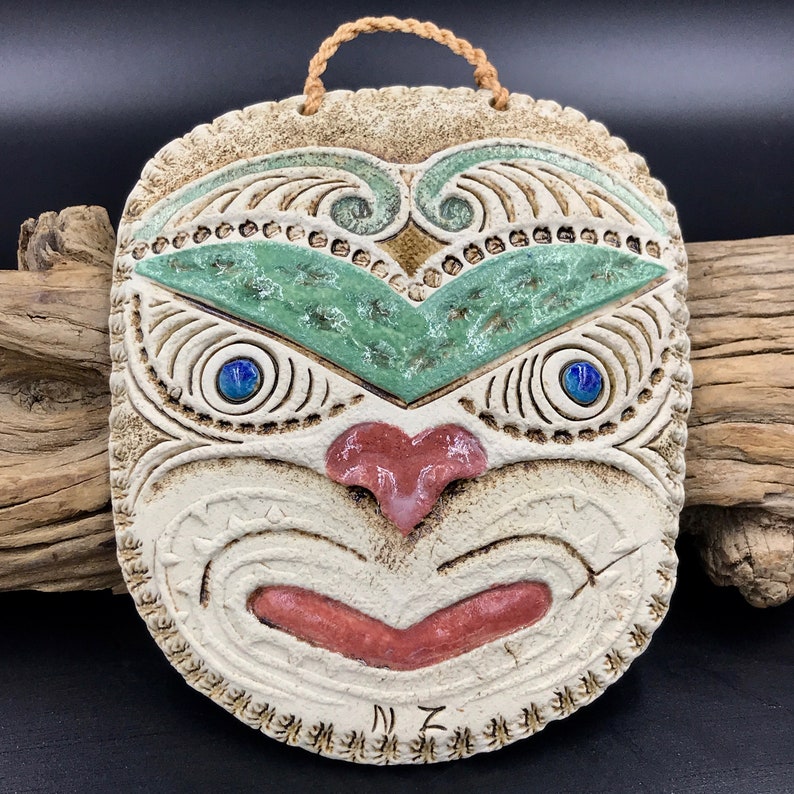 Vtg Small Clay Ceramic New Zealand Maori Wall Art Mask Etsy