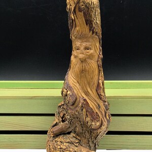 Vintage Hand Carved Wood Spirit Sculpture, Folk Art Wizard Face, 8" - Etsy