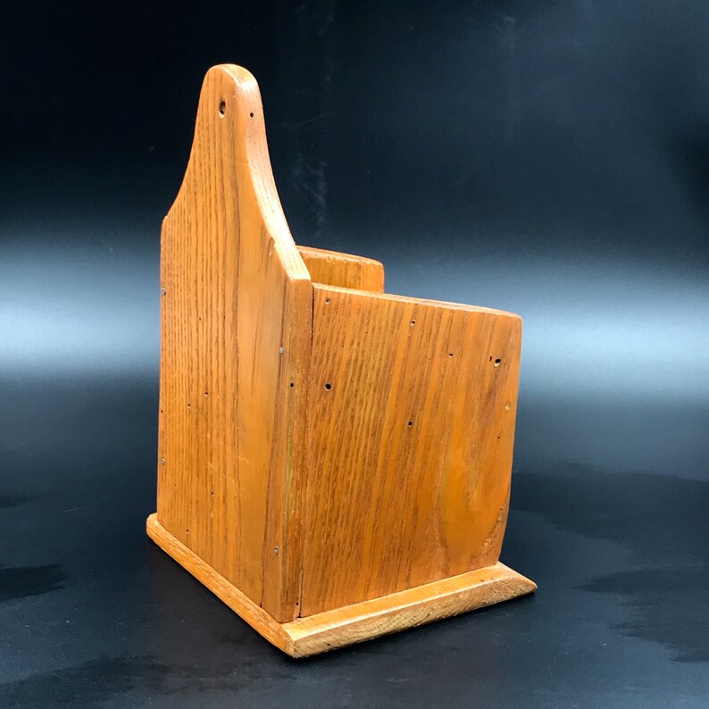 Vtg Wooden Wall Hanging Box With Bird Pencil Holder Vintage Etsy
