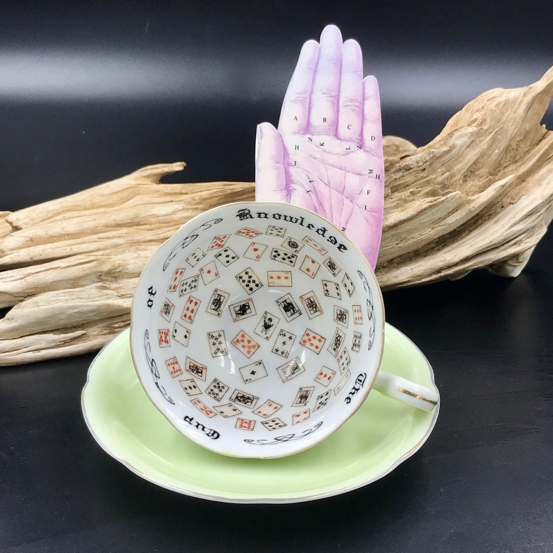 VTG Cup of Knowledge Fortune Telling Tea Cup and Saucer Etsy