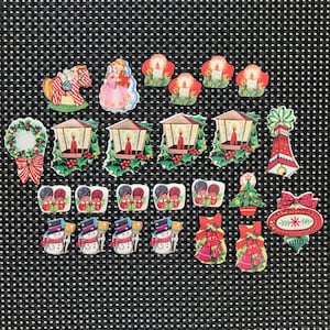 Lot of 25 1950s/1960s Gummed Christmas Seals, Mid-Century Christmas Stickers, Vintage Christmas Seals Lot, Xmas Stickers, (Lot #13)