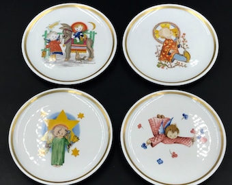 Berta Hummel Museum Porcelain Plates, German Angel Christmas Theme