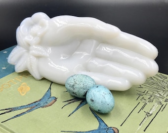 Molded Porcelain Glass Hand Trinket Dish - Palm Ashtray - Etsy