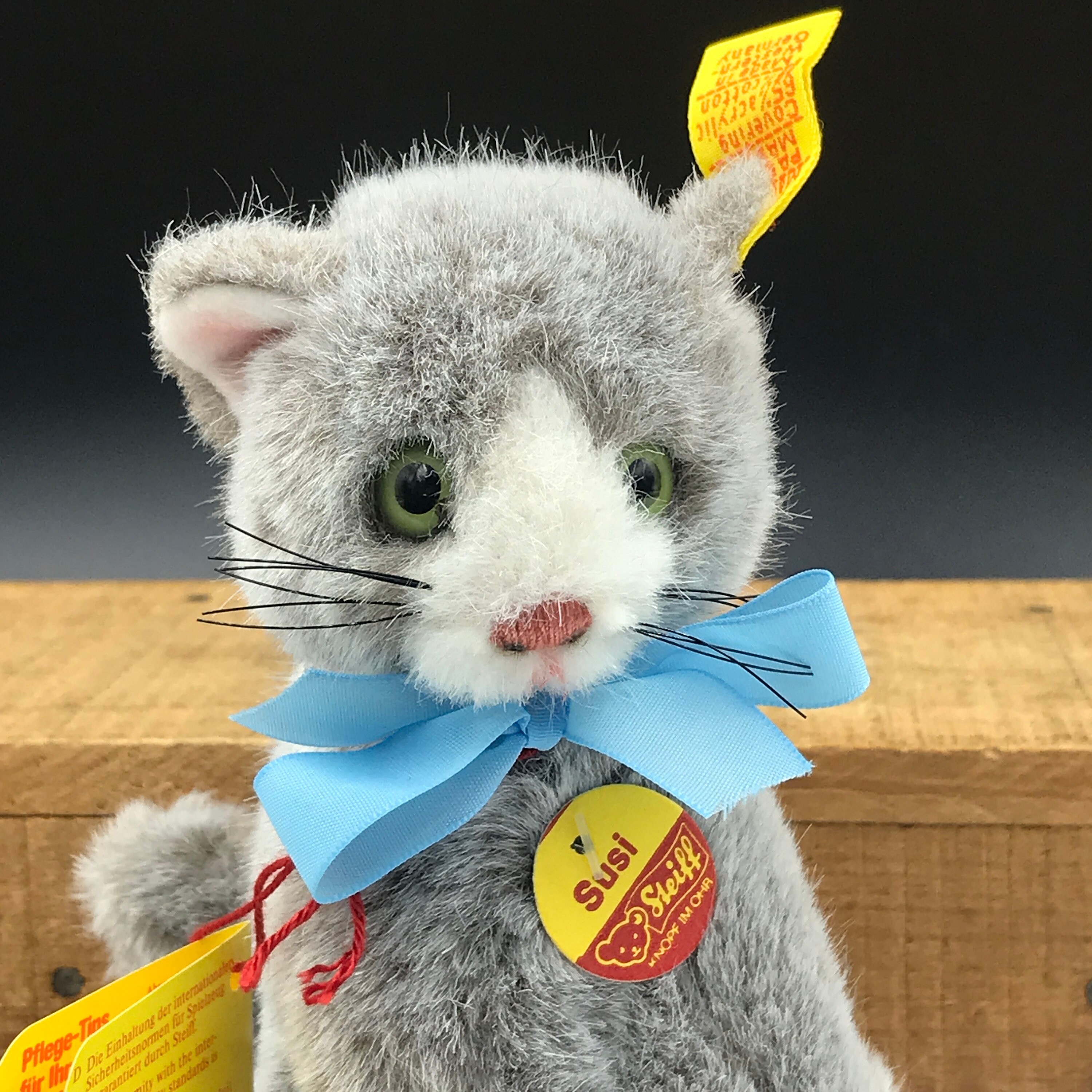 NICE VTG Steiff Susi Cat Plush EAN 1493/13 Made in West Germany With Blue Ribbon and Green Eyes, Steiff Cat Plush, 5 High - Etsy NICE VTG Steiff Susi Cat Plush EAN 1493/13 Made in West Germany With Blue Ribbon and Green Eyes, Steiff Cat Plush, 5 High - Etsy