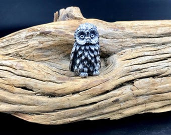 Vintage Miniature Pewter Owl Figurine - Taiwan