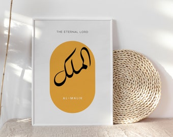 Names of Allah Poster | Islamic Wall Art | Islamic Home Decor | Quran Wall Art | Muslim Gifts |AlMalik