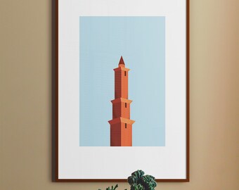 Muslim Home Decor | Islamic Home Decor  | Minaret | Islamic Decoration | Islamic Art | Muslim Home Printable Art | Islamic Architecture