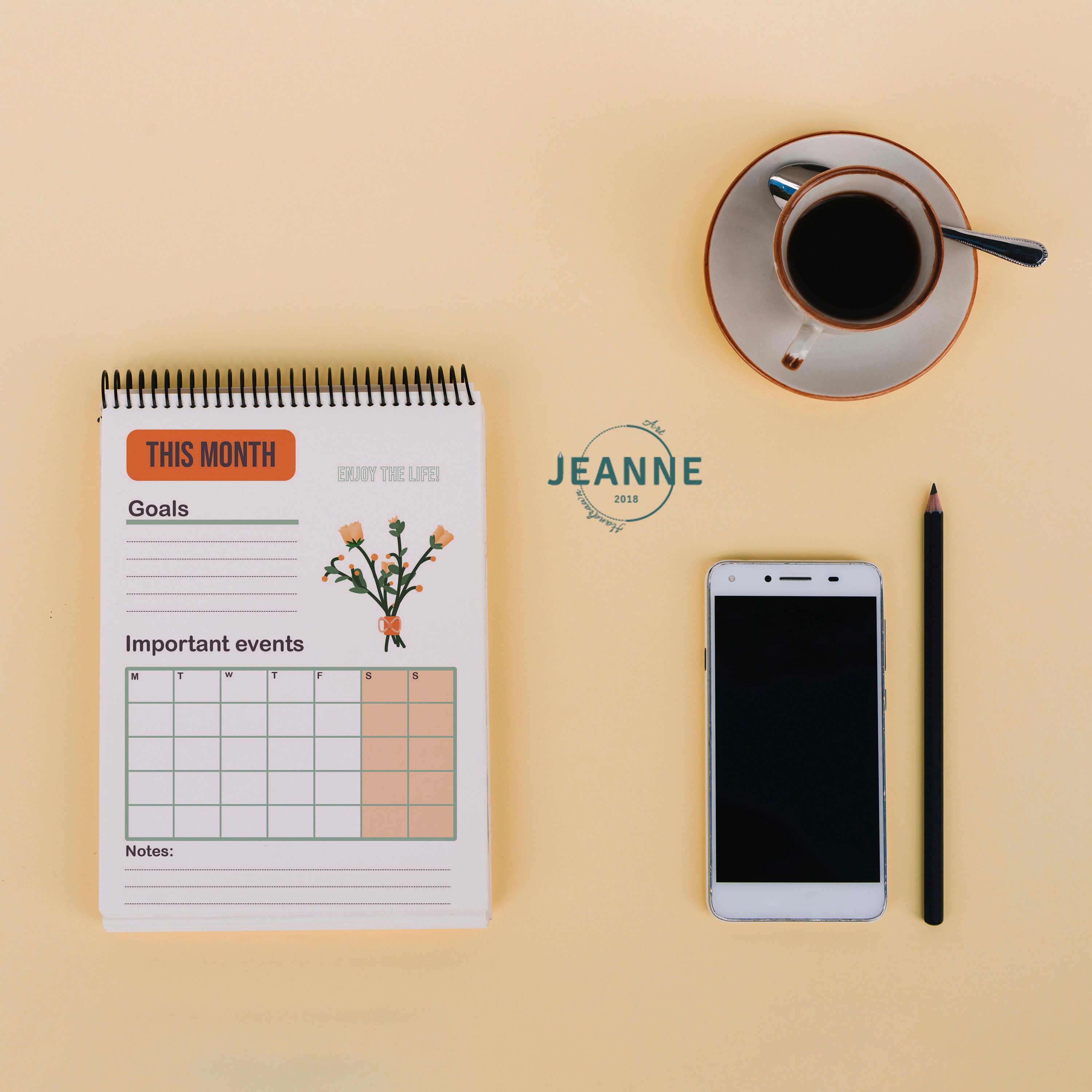 Orange Planner Bundle Daily Weekly & Monthly Planner Etsy