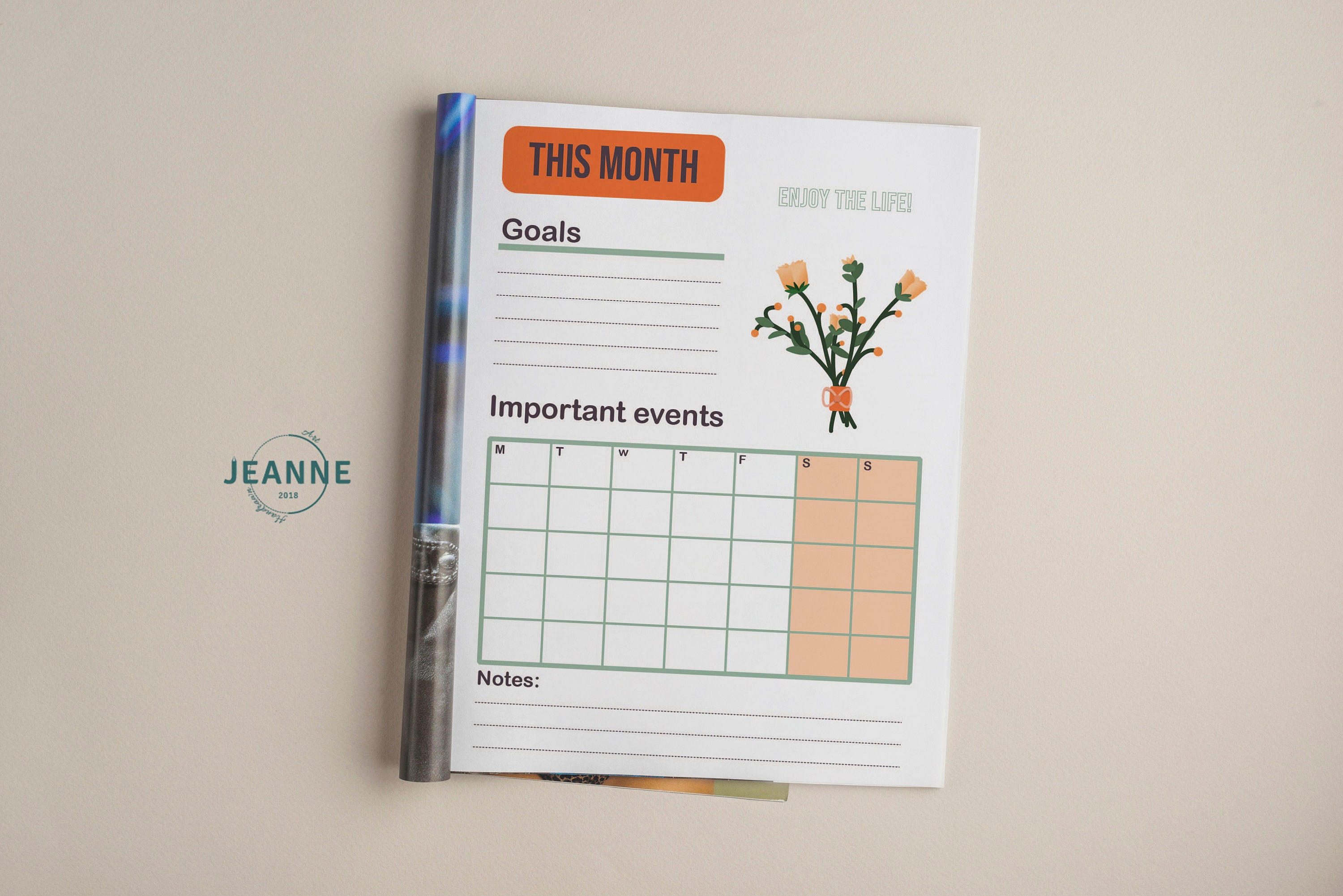 Orange Planner Bundle Daily Weekly & Monthly Planner Etsy
