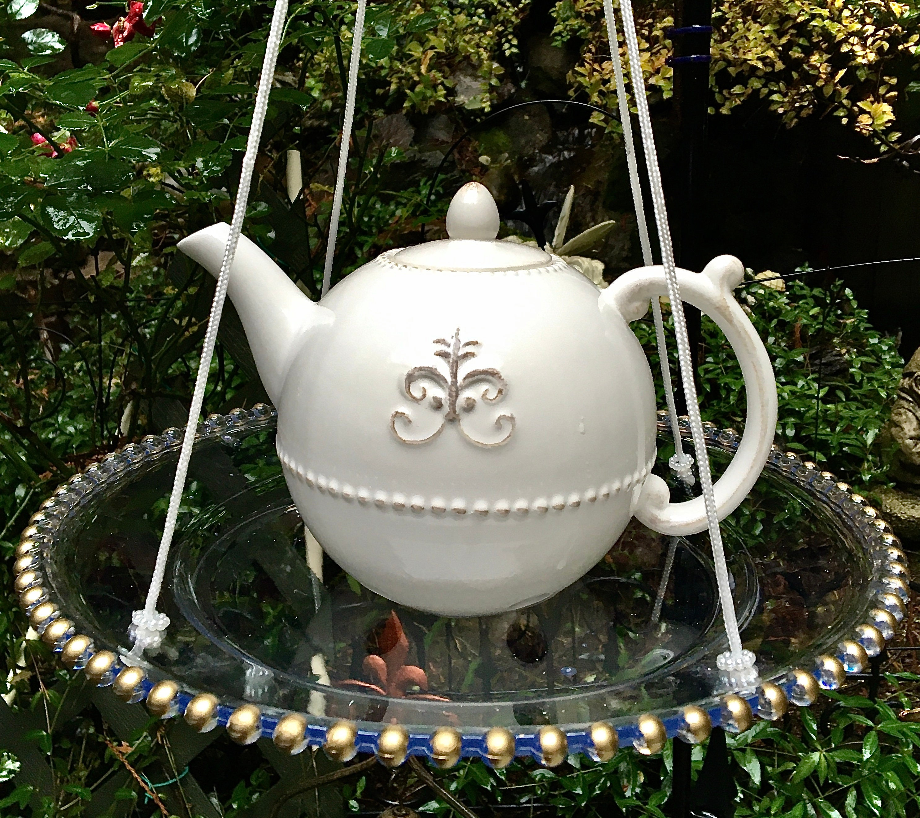 Teapot Bird Feeder Grace Etsy