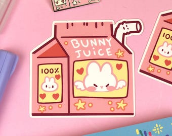 Bunny Juice Sticker | 3" | Cute Rabbit Vinyl Sticker