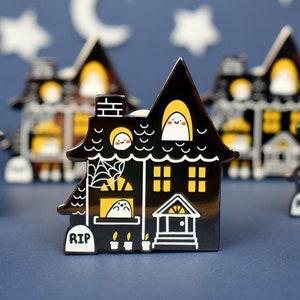 Spooky Ooky House Enamel Pin | 1.65&quot; tall | Halloween Themed | Cute Haunted House Accessory