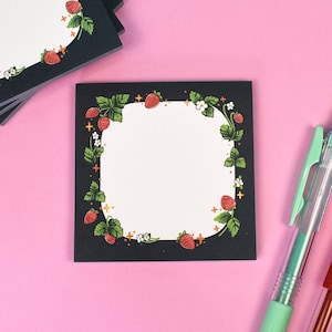 Notatnik Strawberry Sparkles | 3,25"x3,25" | Uroczy notatnik Cottagecore Garden