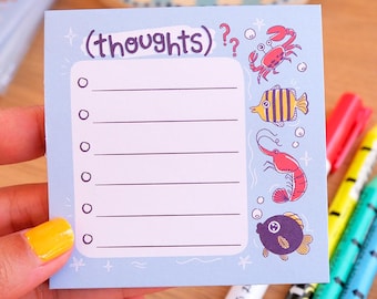 Fish Thoughts Memo Pad | 3.25"x3.25" | Fun Fish Themed Notepad