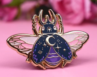 Astral Scarab Enamel Pin | 1.8" wide | Cute Nature Pin