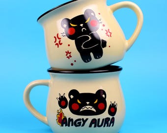 Angy Aura Mug | Microwave & Dishwasher Safe | Silly Bear Mug Drinkware