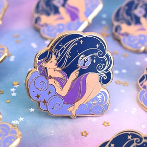 Nyx Goddess of Night Enamel Pin | 40mm wide | Greek Mythology