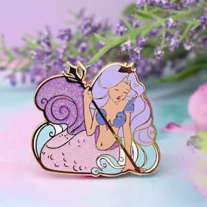 The Little Mermaid Enamel Pin | 1.7&quot; wide | Fairy Tale Inspired