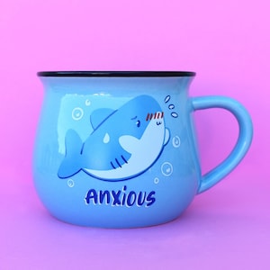 Anxious Shark Mug | Microwave & Dishwasher Safe | Cute Marine Lover Drinkware