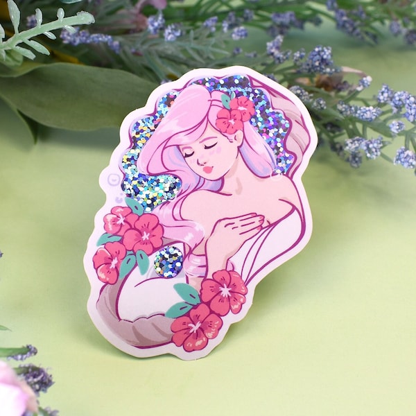 Aphrodite Goddess of Love Holographic Sticker | 3" | Greek Mythology