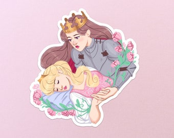 Sapphic Sleeping Beauty Sticker | 3&quot; | Fairy Tale Inspired