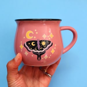 Star Child Moth Mug | Microwave & Dishwasher Safe | Enchanting Moth Drinkware