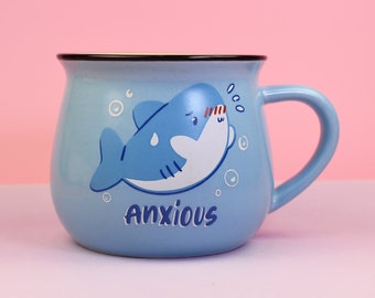Anxious Shark Mug | Microwave & Dishwasher Safe | Cute Marine Lover Drinkware