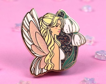 Winter Fairy Enamel Pin | 1.65" tall | Snowdrop Fairy