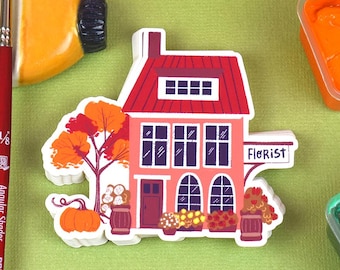 Cottagecore Sticker: Autumn Florist Shop - 3"
