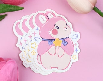 Wish the Celestial Bunny Sticker | 3" | Cute White Rabbit