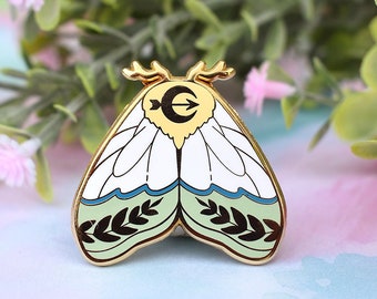 Artemis Moth Enamel Pin | 1.25" tall | Greek Mythology Inspired