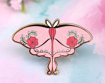 Aphrodite Moth Enamel Pin | 2" wide | Greek Mythology Inspired