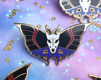 Hades Moth Enamel Pin | 2” wide | Greek Mythology Inspired