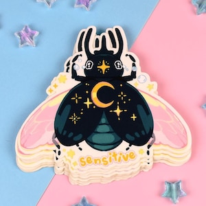 Sticker scarabée sensible | 3 po. | Art naturel mignon