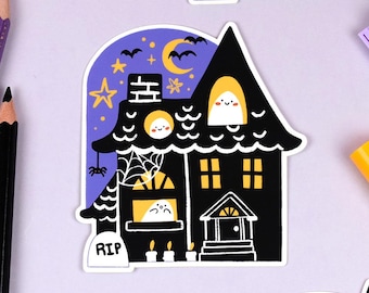 Spooky Ooky House Sticker | 3" | Cute Ghost House for Halloween Lovers
