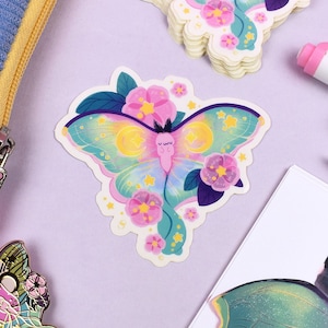 Adesivo Luna Moth | 3" | Arte da Natureza Fofa
