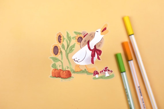 Harvest Goose Sticker | 3" | Silly Goose Art