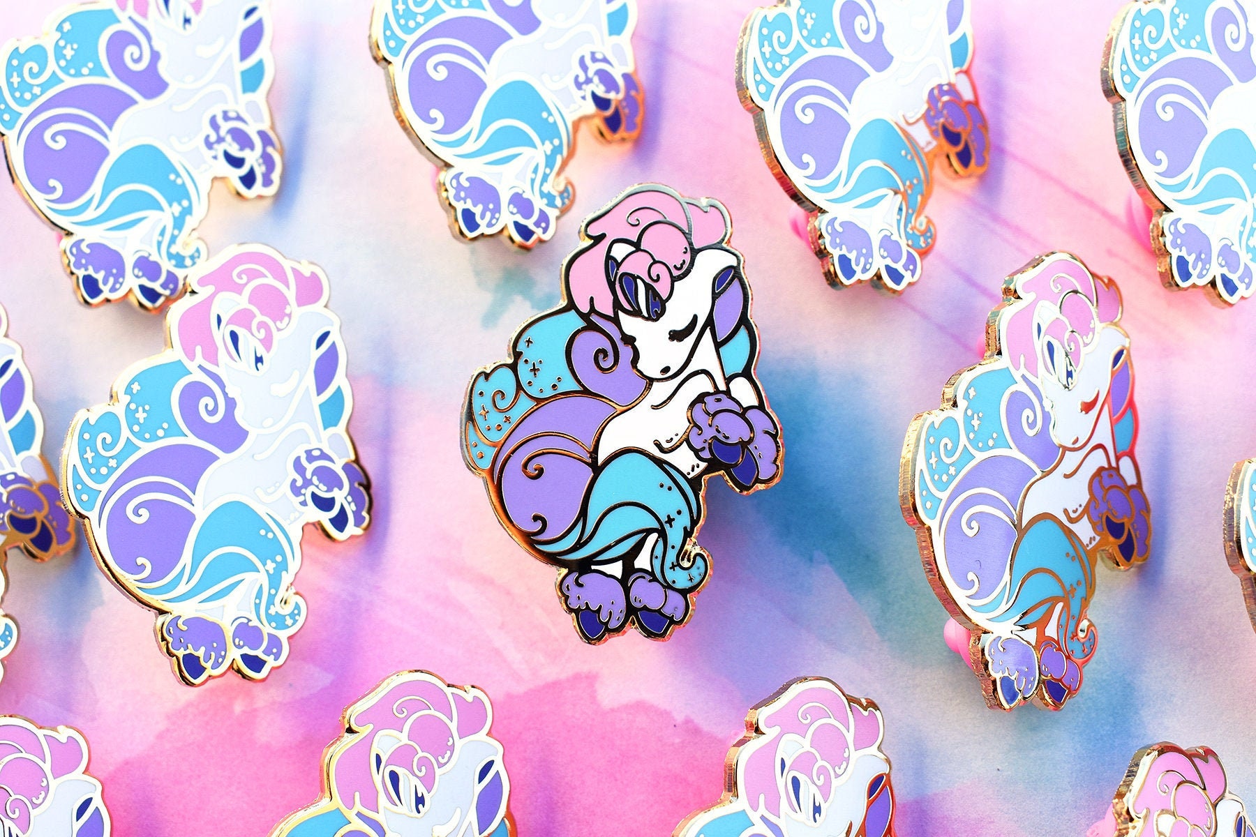 Galarian Ponyta Unicorn Yellow Gold Enamel Pin Etsy