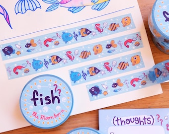 Fish Washi Tape | Decoration for Gift Wrap, Scrapbooks, Journals, Planners